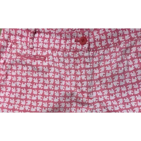 Talbots Shorts Pink with White Angel Fish Pattern Size 8P - Picture 2 of 12